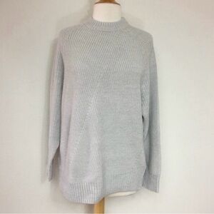 NWT NEW Garage Juniors Light Gray High Neck Knit Batwing Oversize Sweater Size M